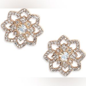 Marchesa Lace Is More Pavé Floral Stud Earrings